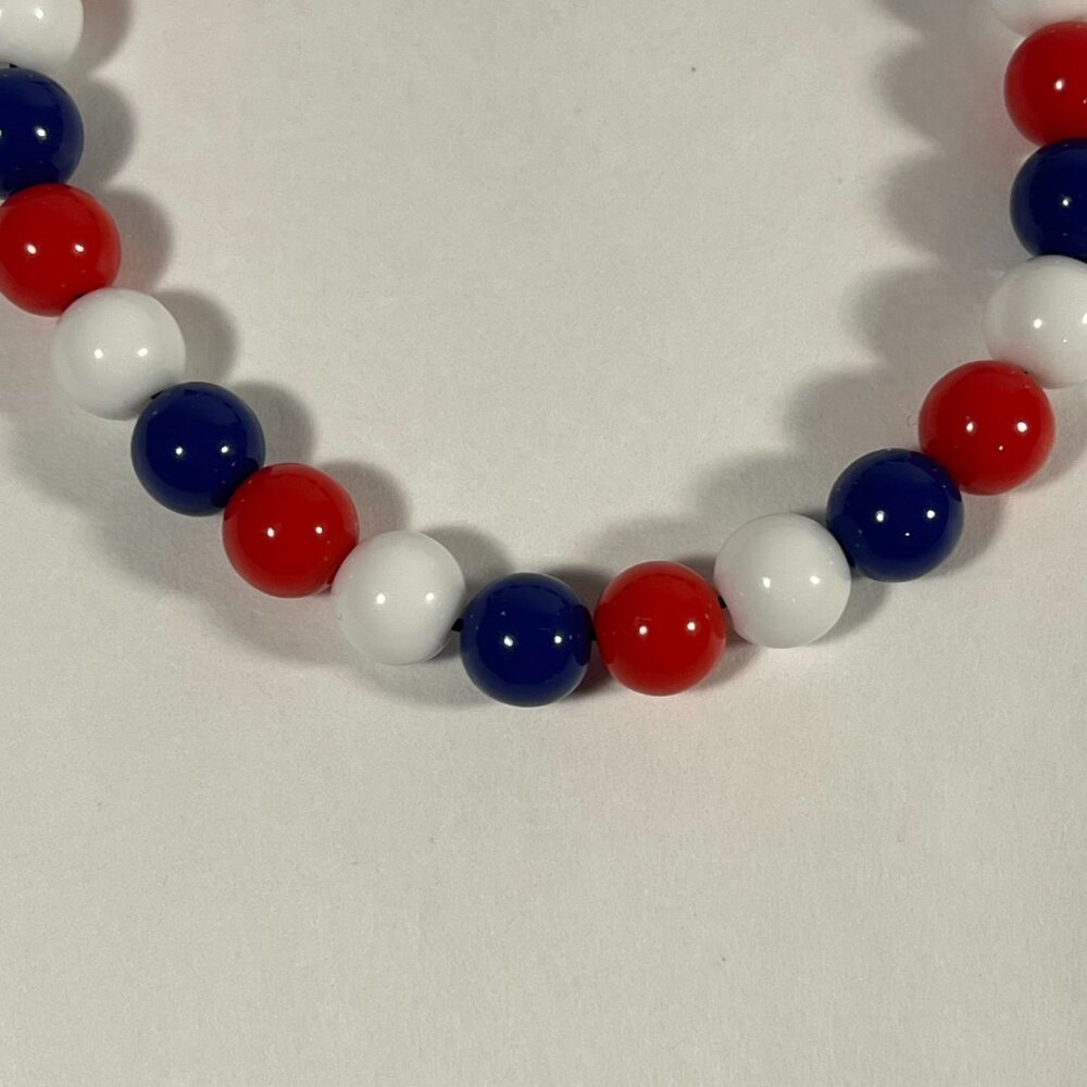 Red/White/Blue Acrylic Bead Bracelet